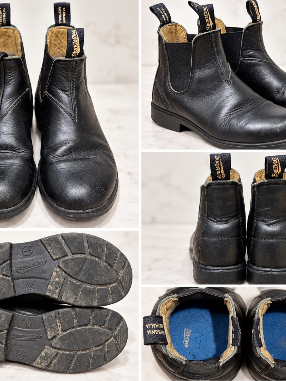 Kids Blundstone Black Leather Chelsea Boots Pull-On Tasmania size 1